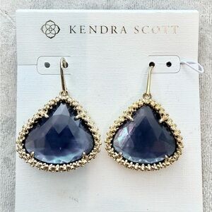 Kendra Scott Gold and Purple Teardrop Earrings